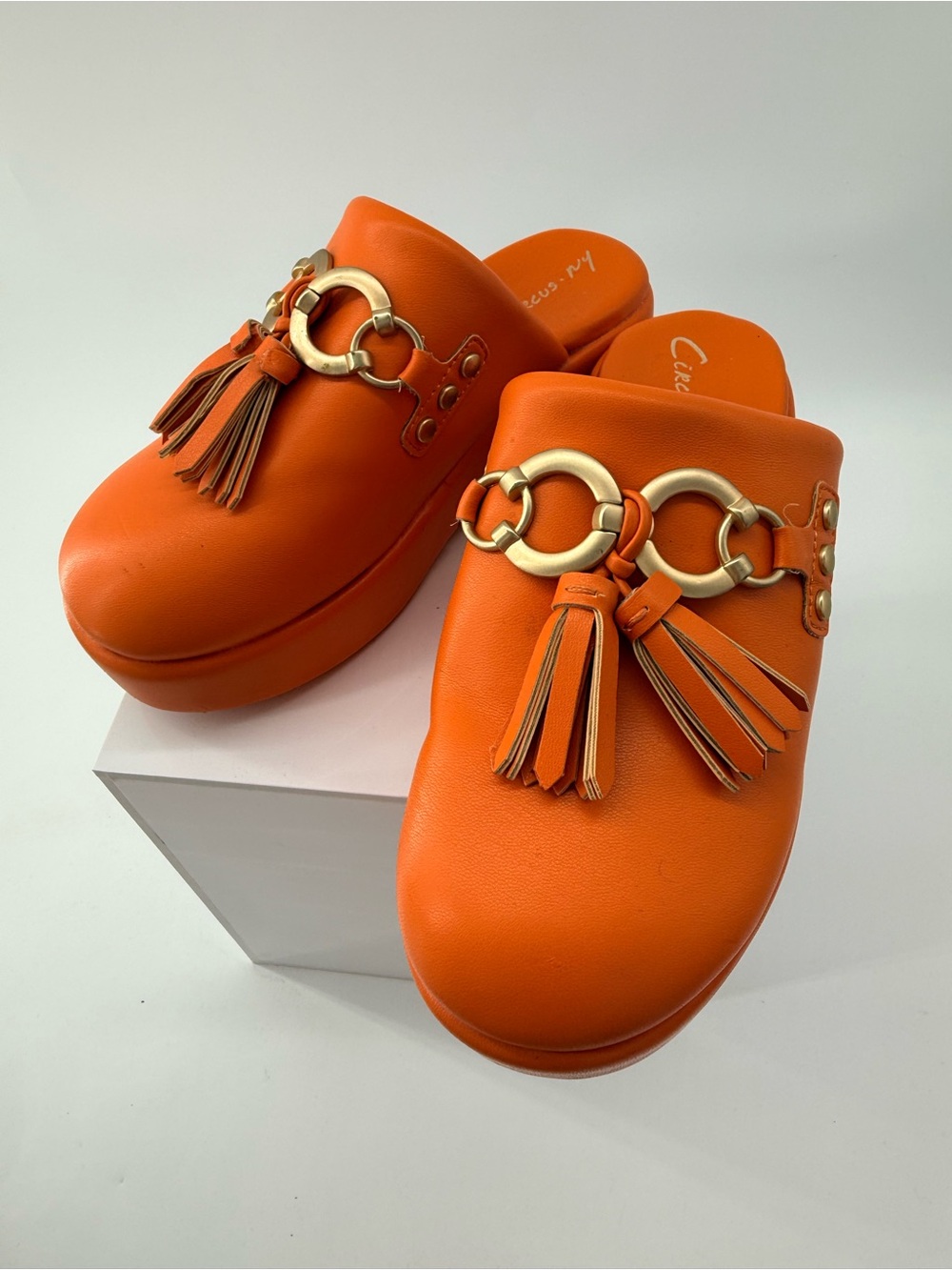 Circus by Sam Edelman Orange Tassel Platform Clogs